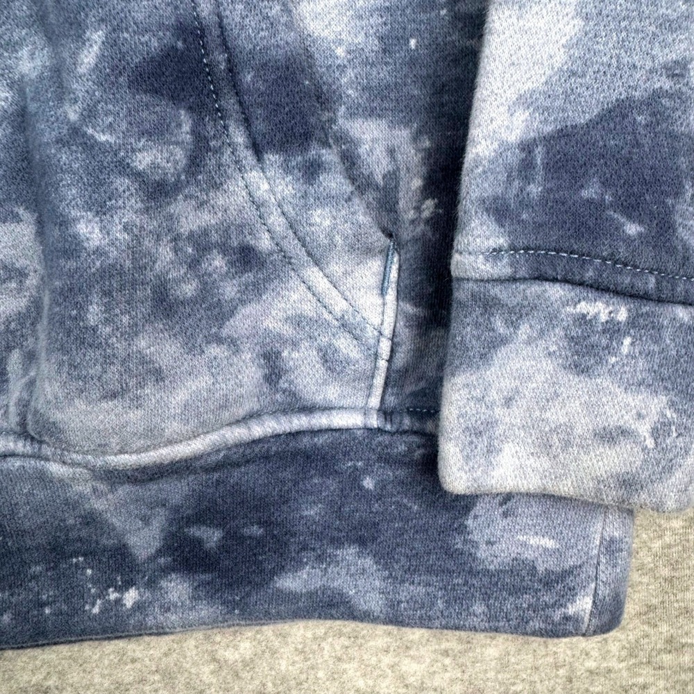 Abercrombie Kids Hoodie Kids 9/10 Blue Good Tie Dye Acid Wash Fleece Pullover - Picture 2 of 9